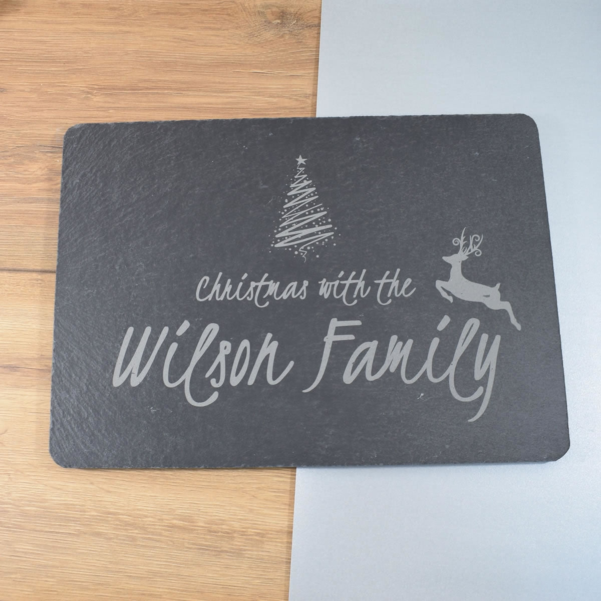 Personalised Christmas Serving Board or Christmas Placemats - Christmas Deer