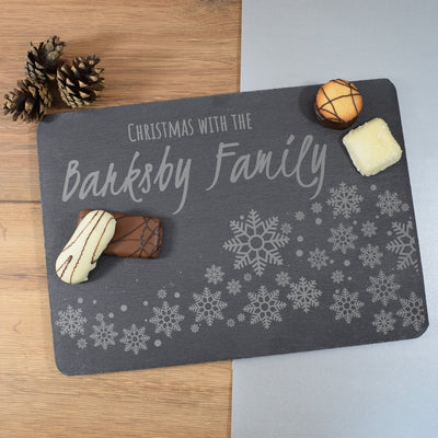 Personalised Christmas Serving Board or Christmas Placemats - Snowflakes