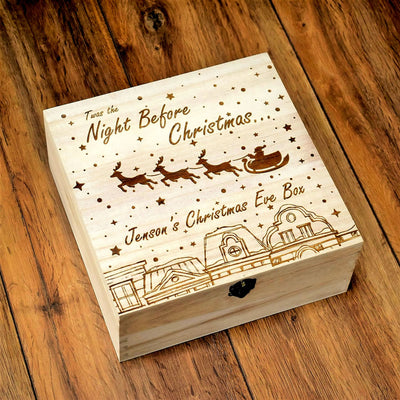 Personalised Wooden Christmas Eve Box - Twas the Night Before Christmas