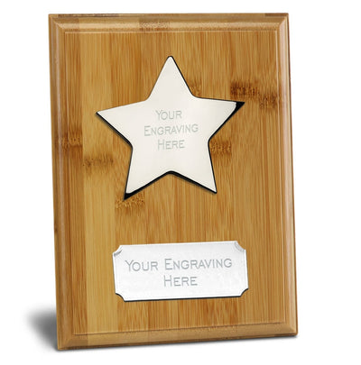 Wooden Bamboo Star Plaque Award Trophy