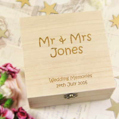 Wooden Keepsake Wedding Memory Box