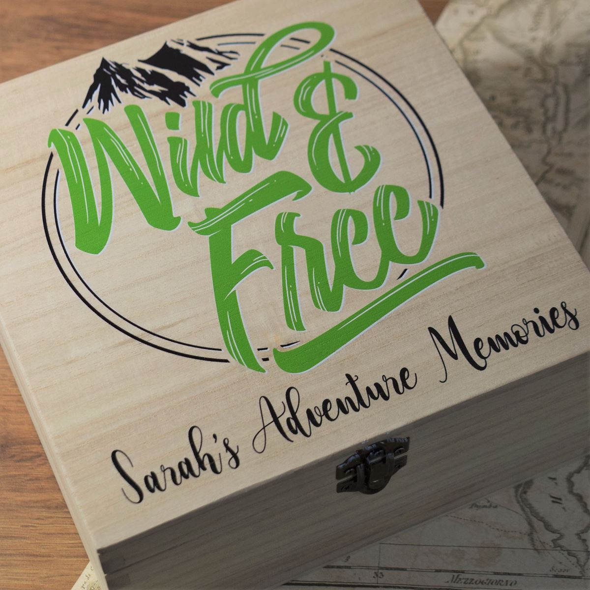 Personalised Printed Adventure Keepsake Souvenir Wooden Box