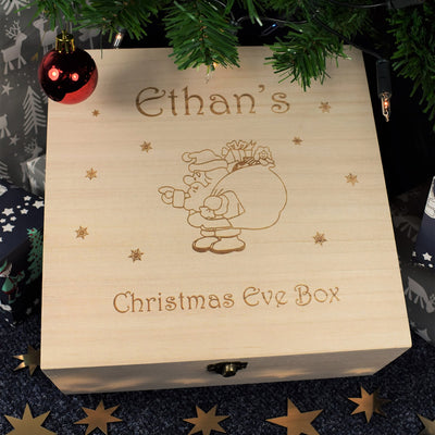 Personalised Wooden Christmas Eve Box - Santa